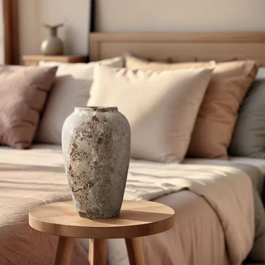 Mottled Retro Wabi-Sabi Inspired Ceramic Vase - 2 Sizes