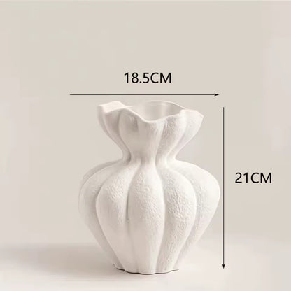 Creamy White Lotus Inspired Ceramic Flower Vase - 2 Sizes