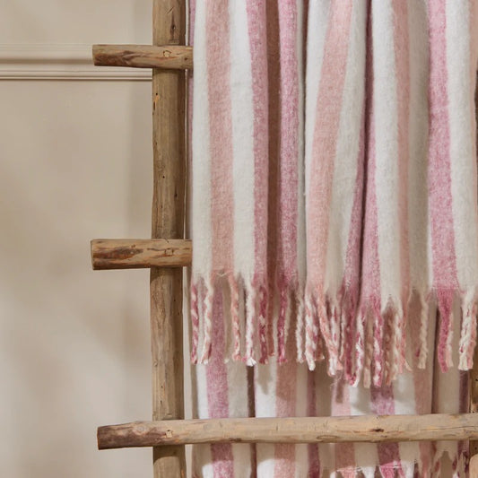 Beechwood Woven Stripe Cotton Throw 140x180cm- 4 Colours