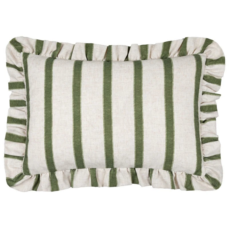 Connie Striped Ruffle Frill Square Cushion Cover - 4 Colours