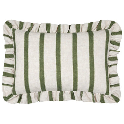 Connie Striped Ruffle Frill Square Cushion Cover - 4 Colours