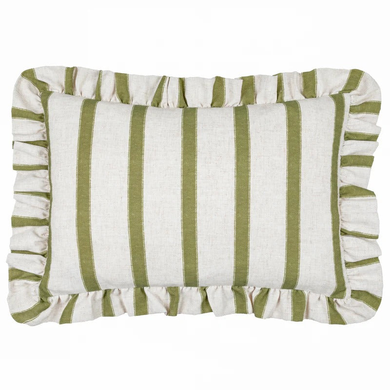 Connie Striped Ruffle Frill Square Cushion Cover - 4 Colours