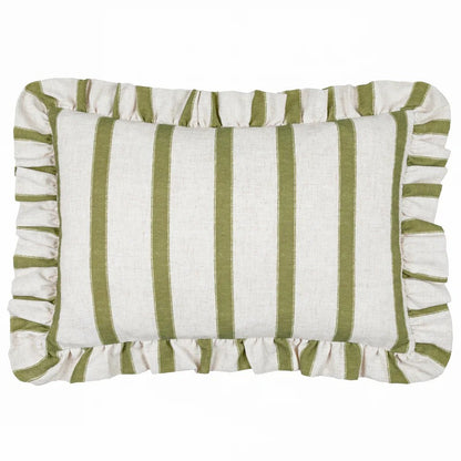 Connie Striped Ruffle Frill Square Cushion Cover - 4 Colours