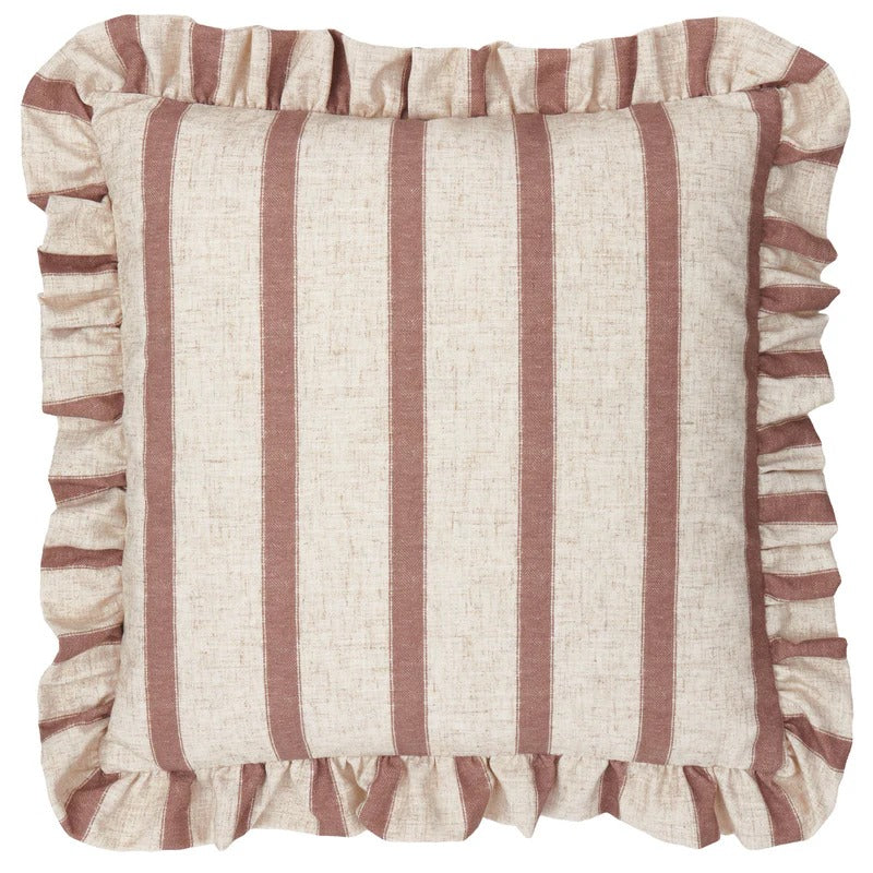 Connie Striped Ruffle Frill Square Cushion Cover - 4 Colours