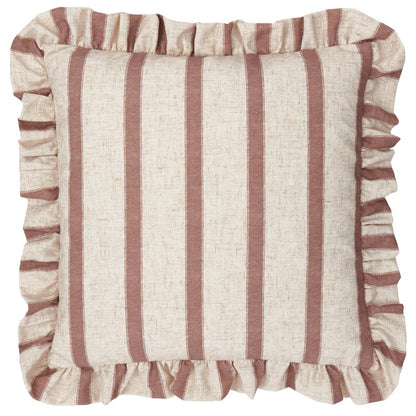Connie Striped Ruffle Frill Square Cushion Cover - 4 Colours