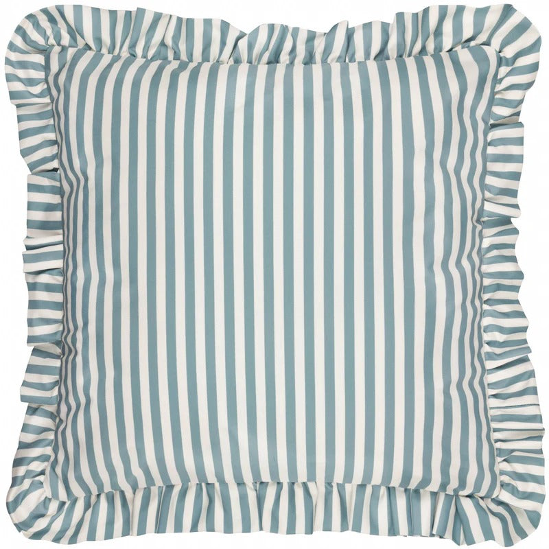 Millie Ruffle Striped Outdoor Water Resistant Cushion - 3 Colours