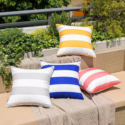 Outdoor Waterproof Decorative Striped Cushion Covers - 7 Colours