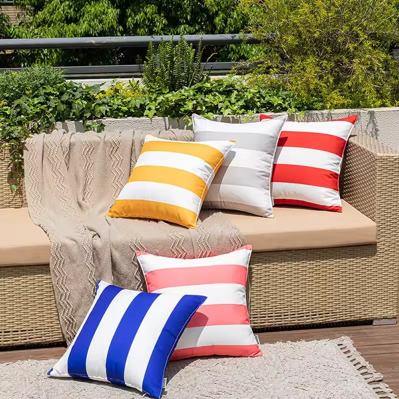 Outdoor Waterproof Decorative Striped Cushion Covers - 7 Colours
