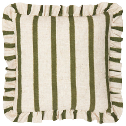 Connie Striped Ruffle Frill Square Cushion Cover - 4 Colours