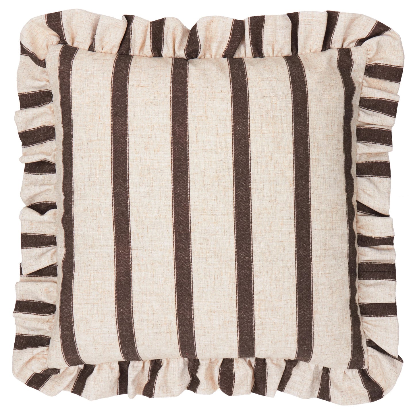 Connie Striped Ruffle Frill Square Cushion Cover - 4 Colours