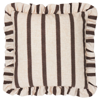 Connie Striped Ruffle Frill Square Cushion Cover - 4 Colours