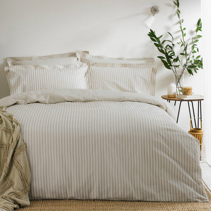 100% Cotton Reversible Stripe Duvet Cover Set - 4 Colours