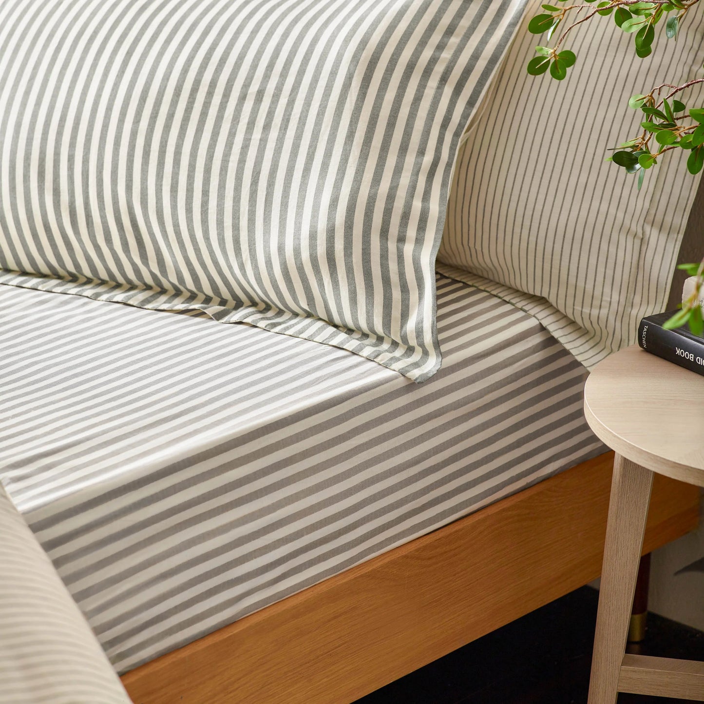 100% Cotton Reversible Stripe Duvet Cover Set - 4 Colours
