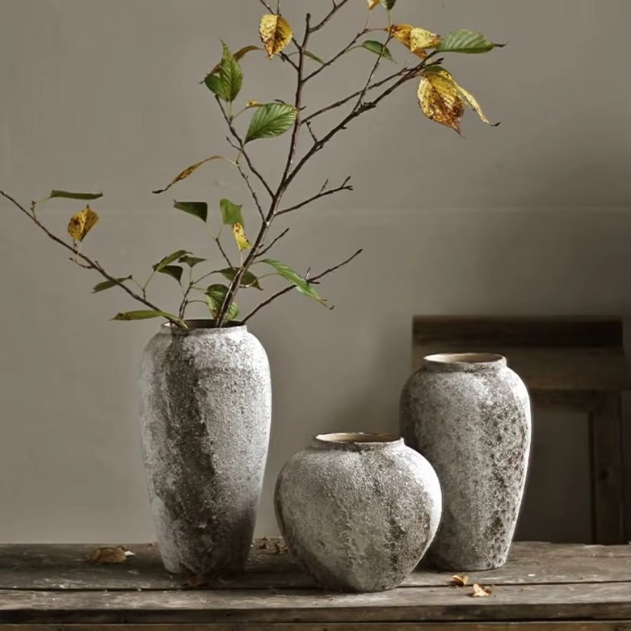 Mottled Retro Wabi-Sabi Inspired Ceramic Vase - 2 Sizes