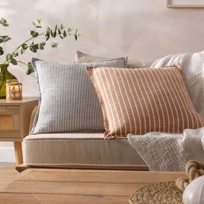 Truro Striped 100% Cotton Cushion Skyline - 3 Colours
