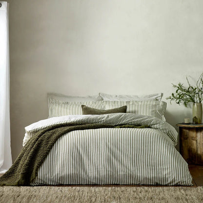 100% Cotton Reversible Stripe Duvet Cover Set - 4 Colours