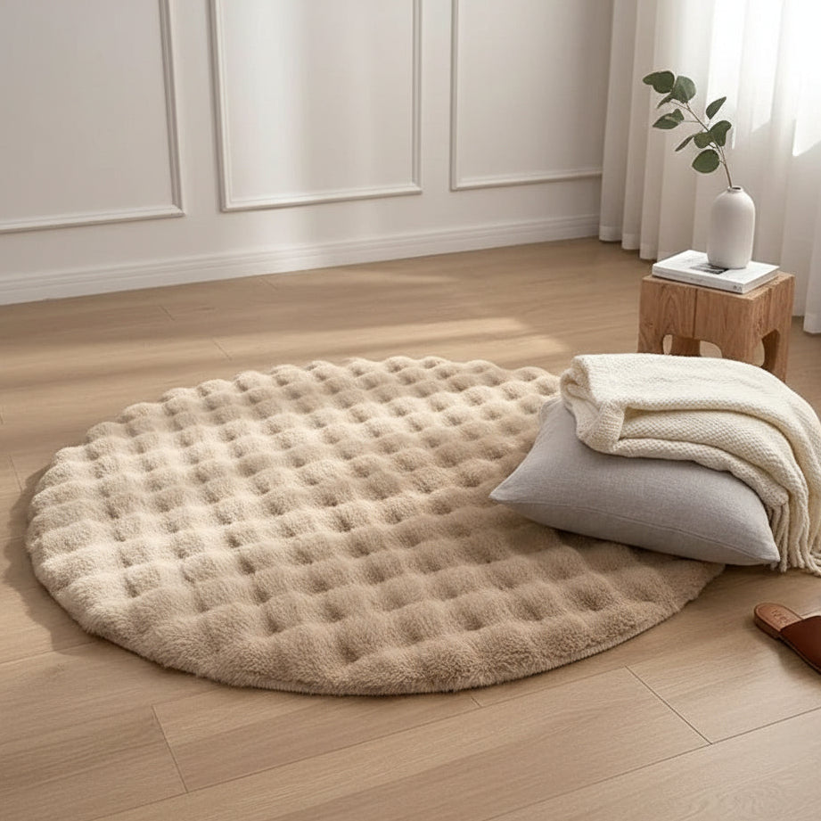 Fluffy & Super Soft Plush Nordic Round Shaggy Rug - 5 Colours