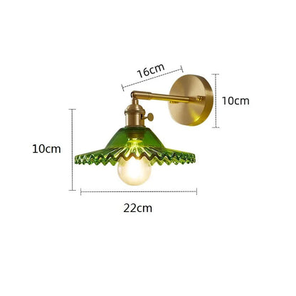 Modern LED Flared Nordic Clear Glass Brass Wall Light - Tapered & Flush